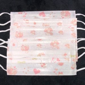 (4) My Melody Face Mask Red Pink Sanrio Adult
